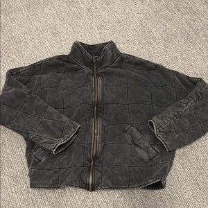 Free people Black washed Quilted Jacket